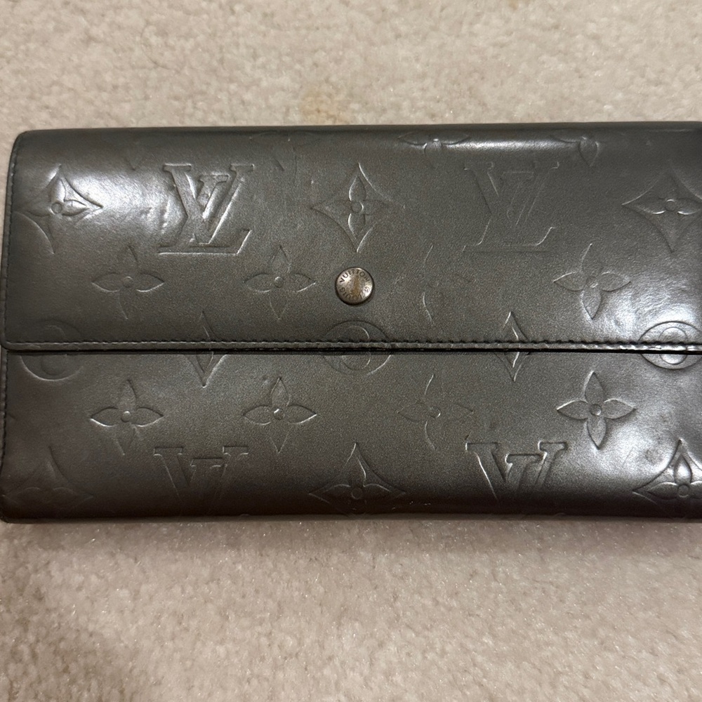 Louis Vuitton Gray Embossed Wallet